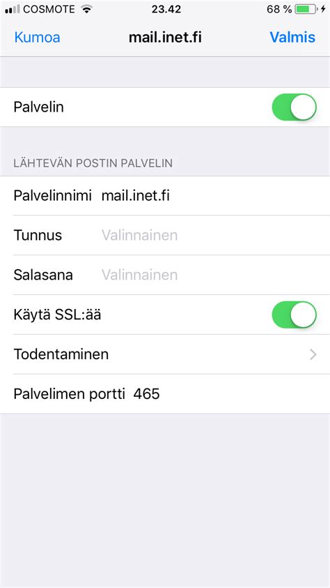 Lähtevän postin palvelin .